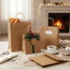 Customized Natural Kraft Paper Gift Packaging Bags with Tags