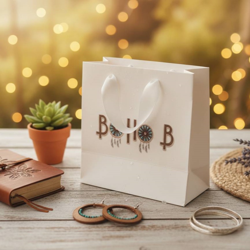 Eco-Friendly Biodegradable Paper Tote Bag with Custom Print Eco-Friendly Biodegradable Paper Tote Bag with Custom Print