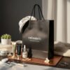 Wholesale Luxury Matte Black Paper Tote Bag for Cosmetics