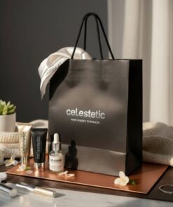 Wholesale Luxury Matte Black Paper Tote Bag for Cosmetics