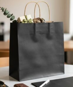Custom Wholesale Black Gift Bag for Boutiques