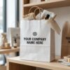 Branded White Paper Tote Bag for Boutiques