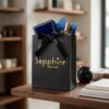 Custom Gold Foil Logo Black Gift Paper Bags with Ribbon Handles