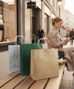 Custom Printed Multi-Color Paper Packaging Bags for Retail Stores