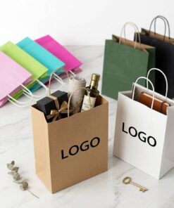 Custom Free Design Assorted Color Paper Tote Bag