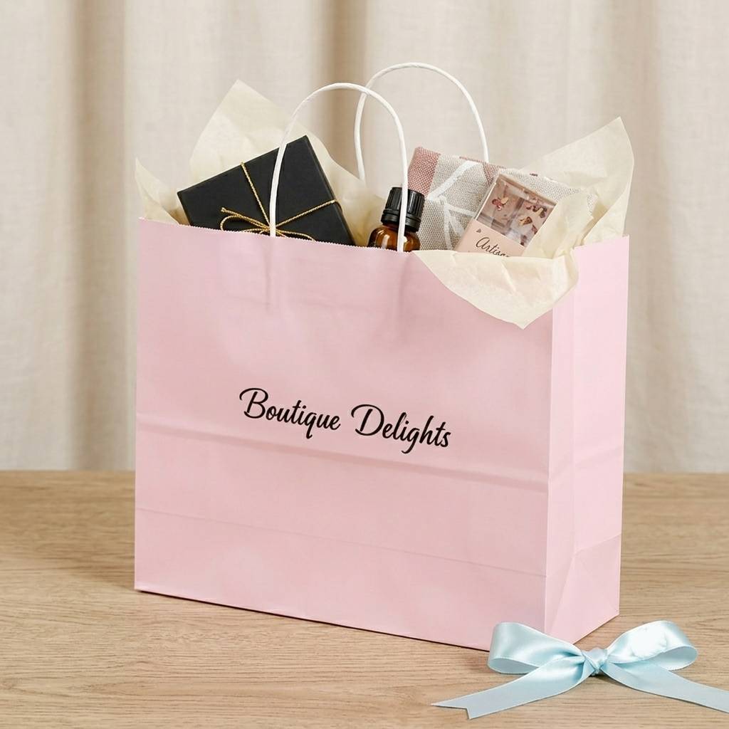 Luxury Pink Paper Packaging Bag Wholesale Luxury Pink Paper Packaging Bag Wholesale