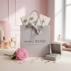 Custom Printed Eco-Friendly Grey Cardboard Packaging Bags with Ribbon Handles