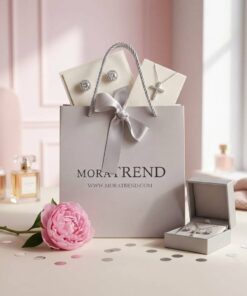 Custom Printed Eco-Friendly Grey Cardboard Packaging Bags with Ribbon Handles