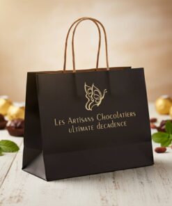 Custom Logo Branding Paper Bags with Twisted and Ribbon Handles
