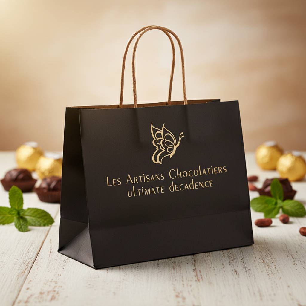 Custom Logo Branding Paper Bags with Twisted and Ribbon Handles Custom Logo Branding Paper Bags with Twisted and Ribbon Handles