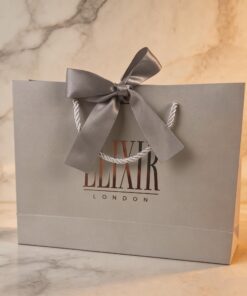 Custom Logo Eco-Friendly Waterproof Grey Paper Tote Bags with Ribbon