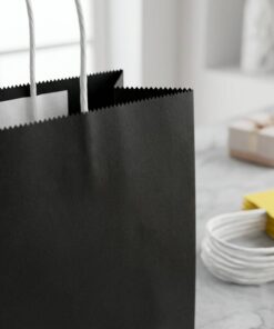 Custom Wholesale Matte Black Paper Gift Bag