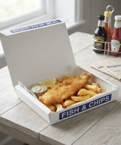 Custom fish and chips paper box packaging