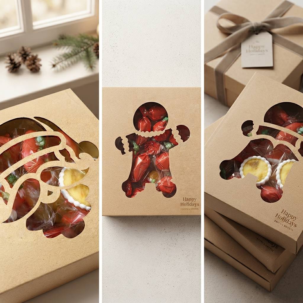 Wholesale Clear Window Christmas Cookie Paper Packaging Box Wholesale Clear Window Christmas Cookie Paper Packaging Box