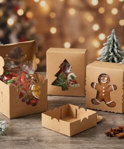 Custom Christmas Kraft Paper Box with Die-Cut Window