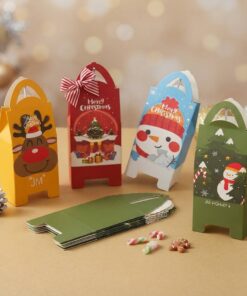Decorative Paper Card Box for Christmas Candy and Treats