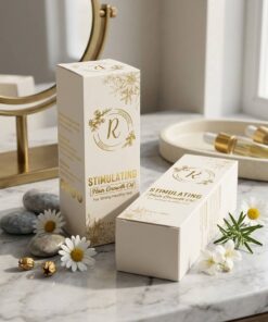 Luxury gold foil stamped paper packaging for beauty oil