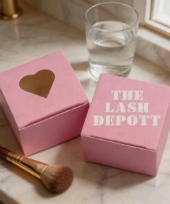 Custom heart window pink cosmetic paper boxes