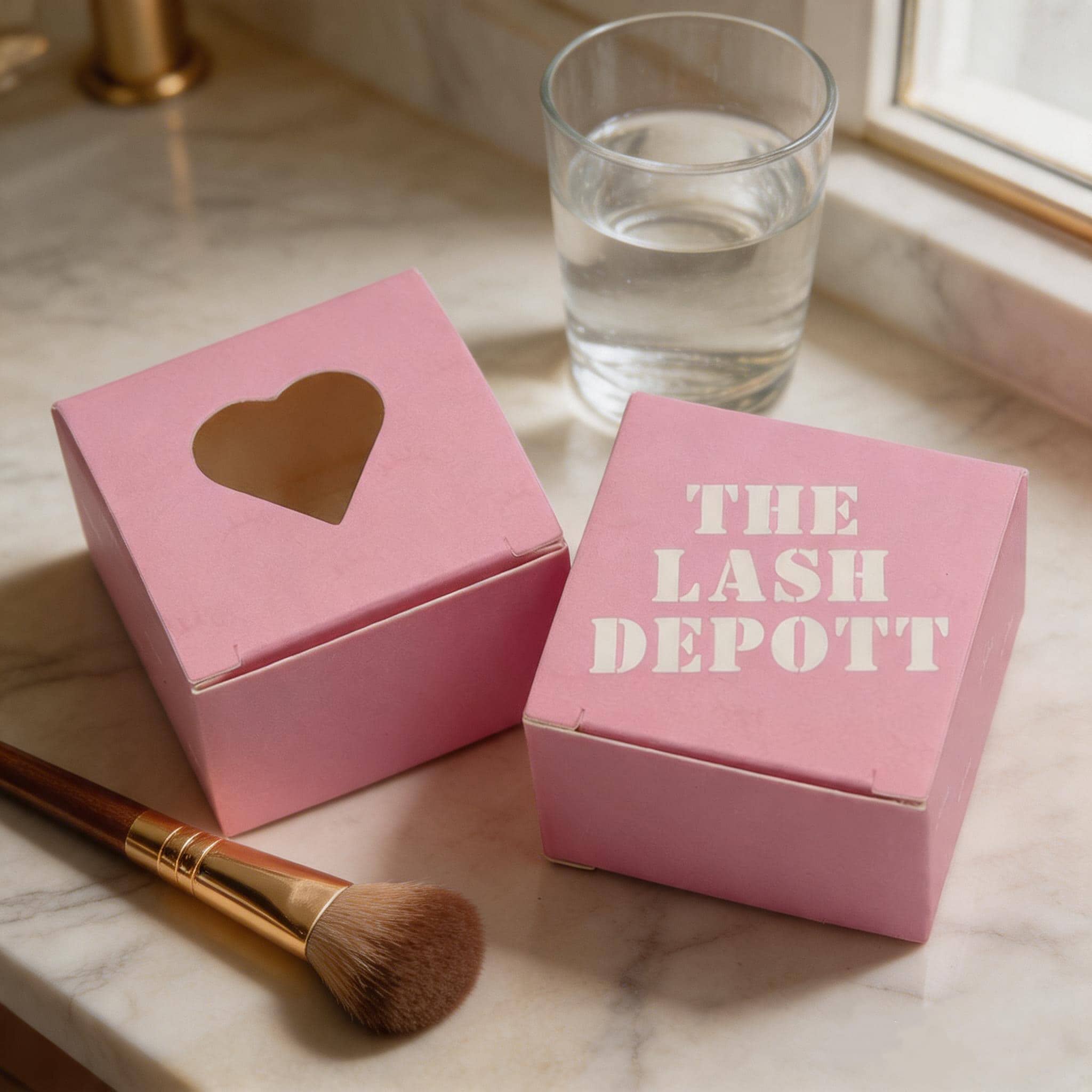 Custom heart window pink cosmetic paper boxes Custom heart window pink cosmetic paper boxes