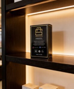 custom printed black and gold paper box for perfume packaging