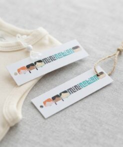 custom cartoon style clothing paper hang tag