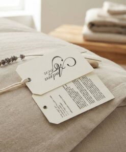 luxury linen product paper swing tag with metal eyelet