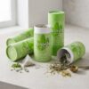Green Cylindrical Herbal Tea Paper Tube Container