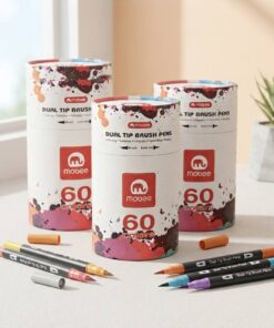 Dual Tip Brush Pen Paper Cylinder Packaging Box