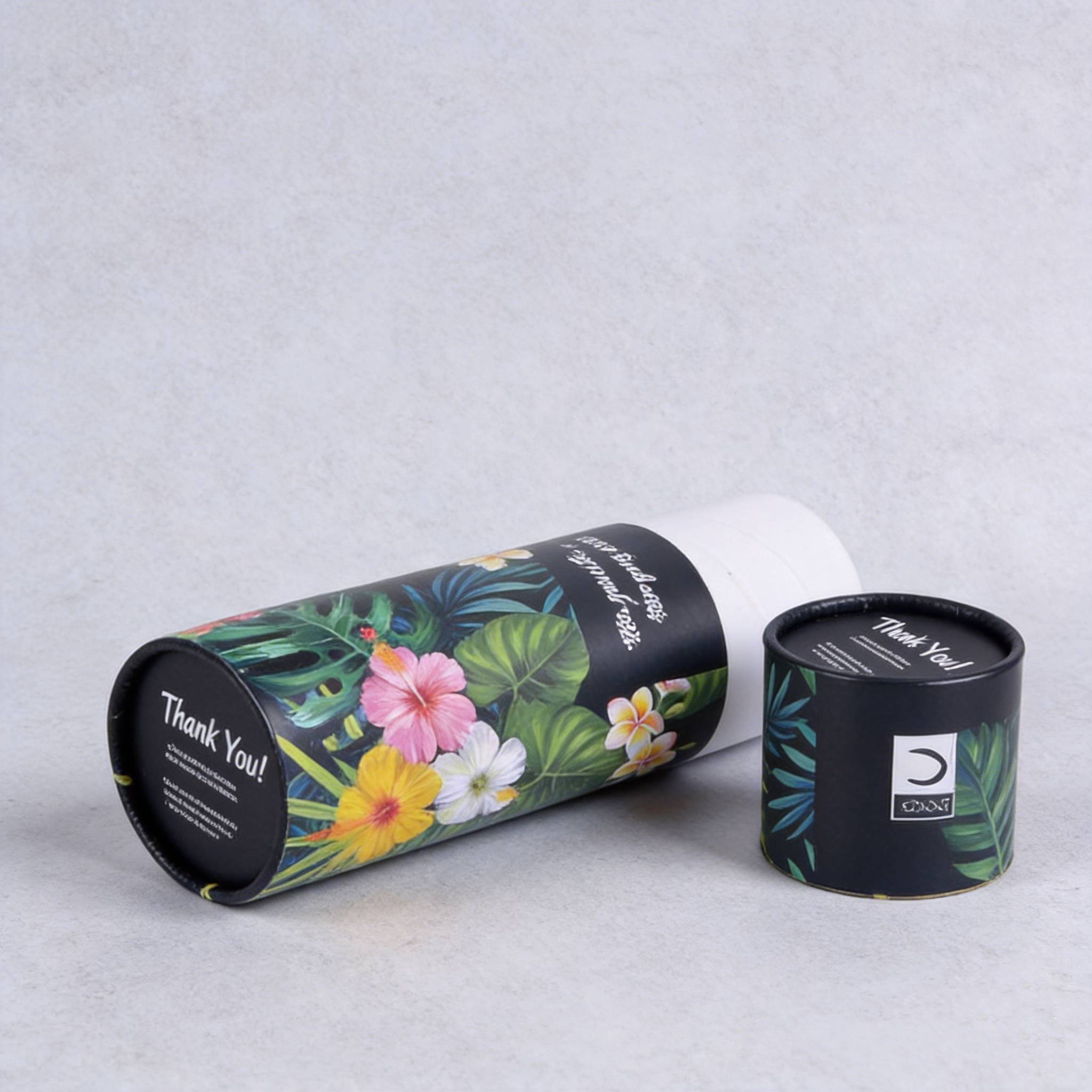 Paper Tube 05 Custom Botanical Pattern Paper Tube Gift Box