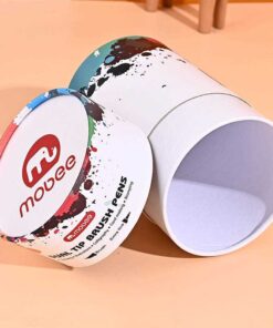 Custom Marker Pen Set Cylindrical Paper Canister Packaging