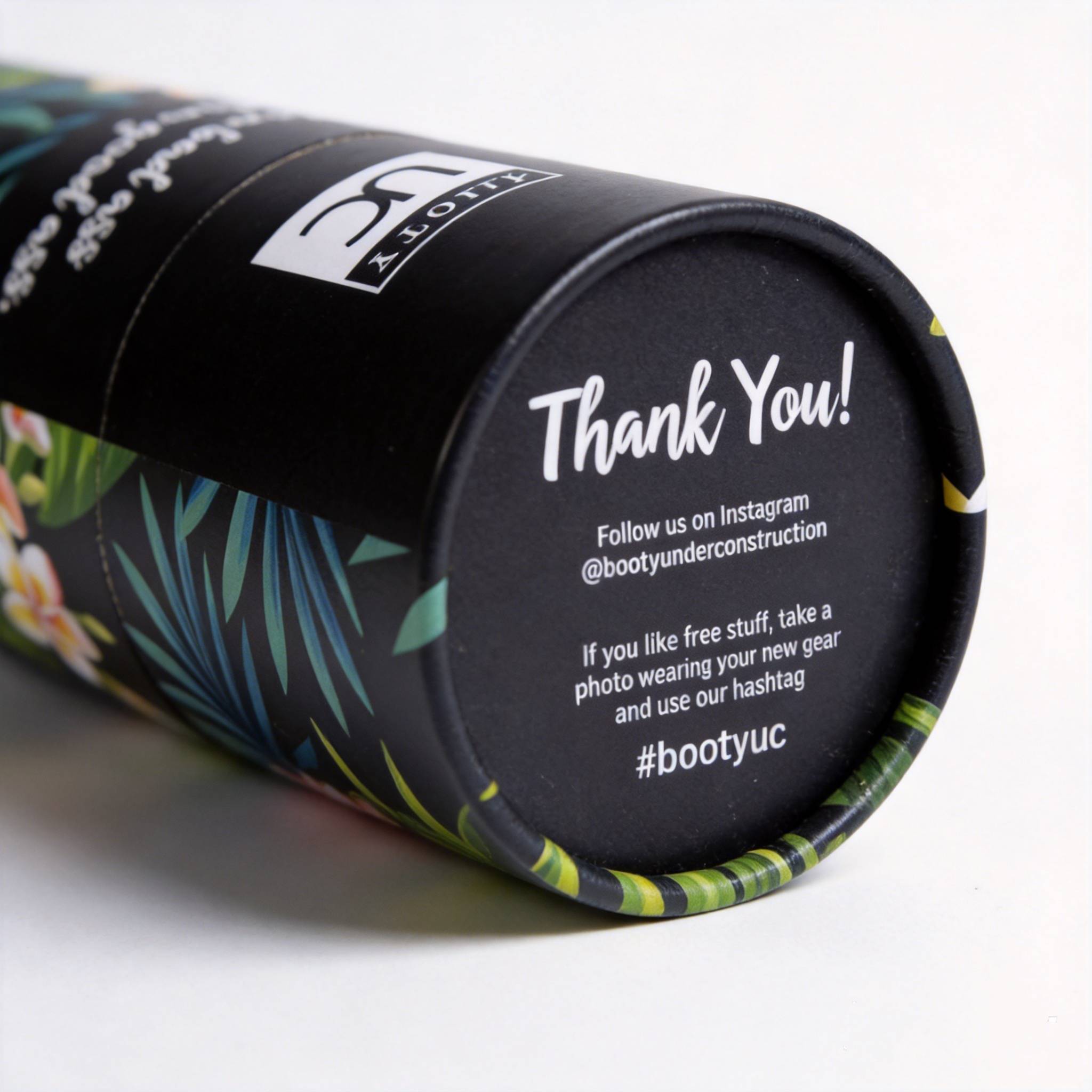 Tropical Floral Print Cylindrical Paper Canister Packaging Tropical Floral Print Cylindrical Paper Canister Packaging