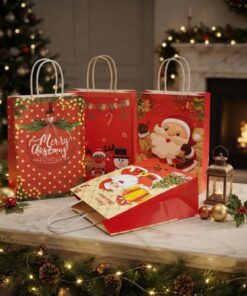 Luxury Christmas Gift Paper Bags for Seasonal Retail