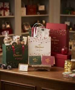 Custom Pattern Christmas Shopping Paper Bags