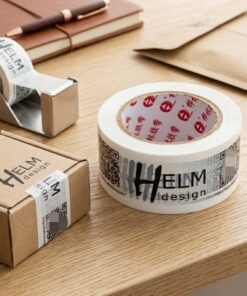 Custom black print white BOPP sealing tape