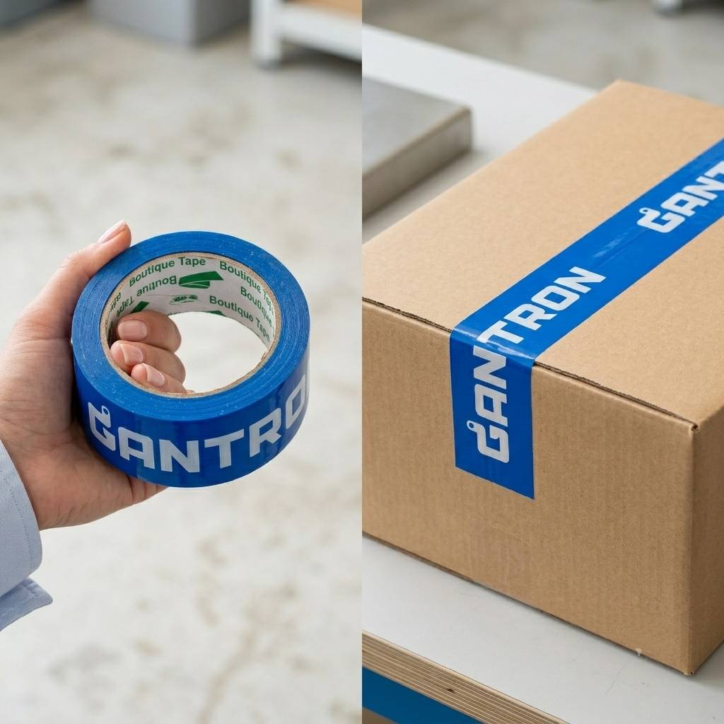 Custom white print blue BOPP sealing tape Custom white print blue BOPP sealing tape