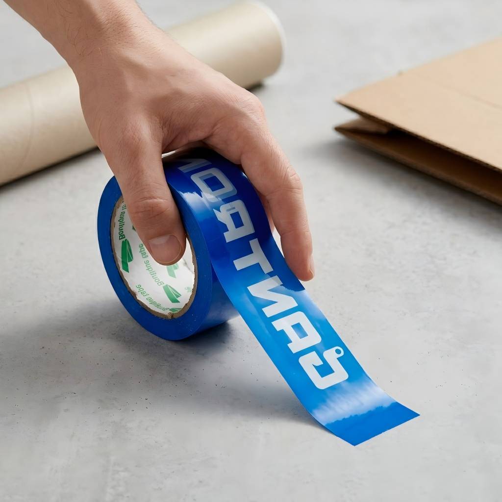 Personalized blue logo adhesive tape for cartons Personalized blue logo adhesive tape for cartons