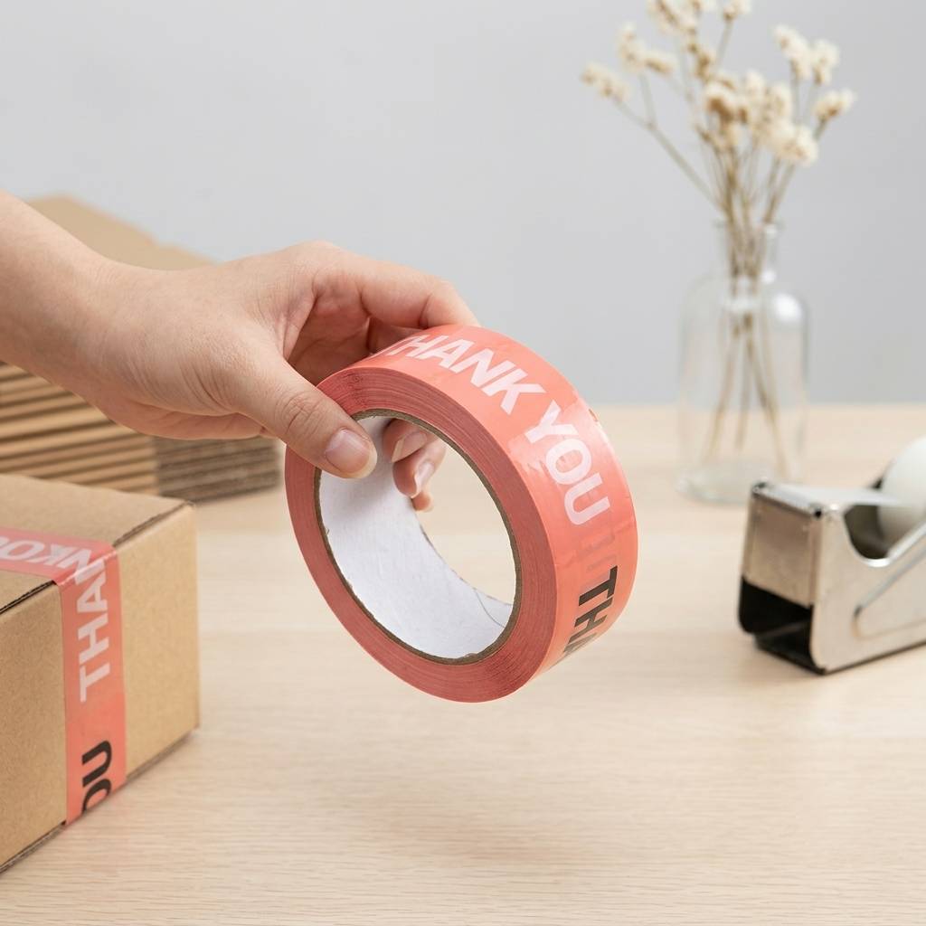 Pink background brand logo carton sealing tape custom Pink background brand logo carton sealing tape custom