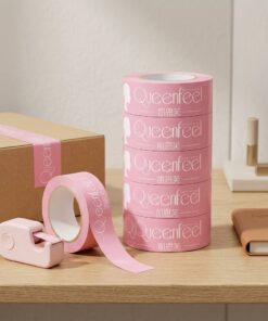 OEM pink brand name packaging adhesive tape bulk