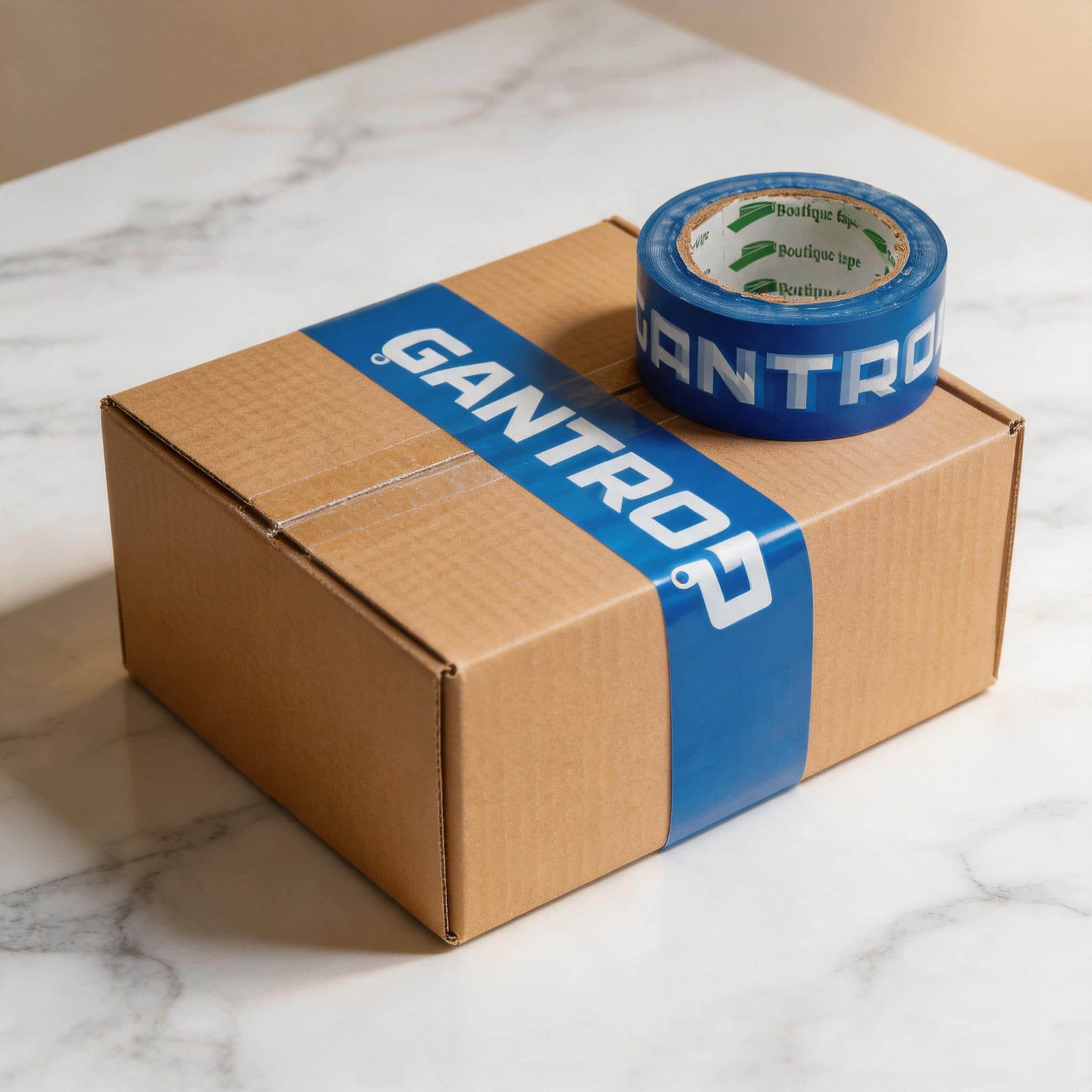 Blue packaging tape with custom brand logo Blue packaging tape with custom brand logo