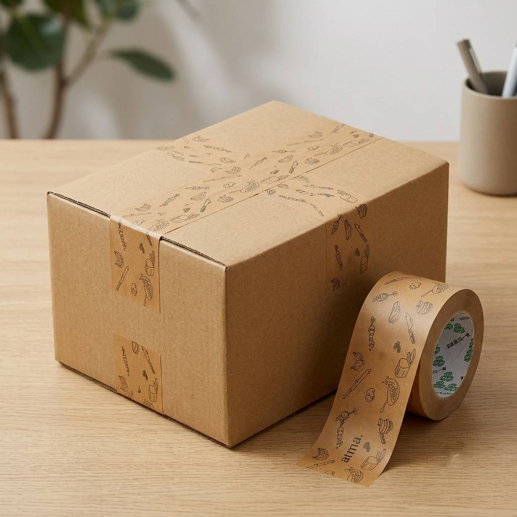 Biodegradable kraft paper tape with logo supply Biodegradable kraft paper tape with logo supply