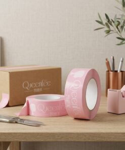 Custom logo printed pink BOPP shipping tape wholesale