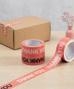 Pink thank you theme custom shipping tape wholesale