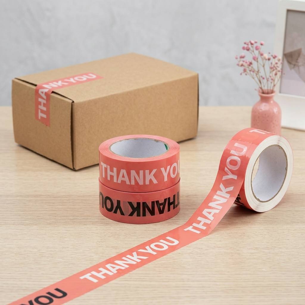 Pink thank you theme custom shipping tape wholesale Pink thank you theme custom shipping tape wholesale
