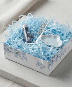 eco friendly blue paper raffia filler for corporate gifts