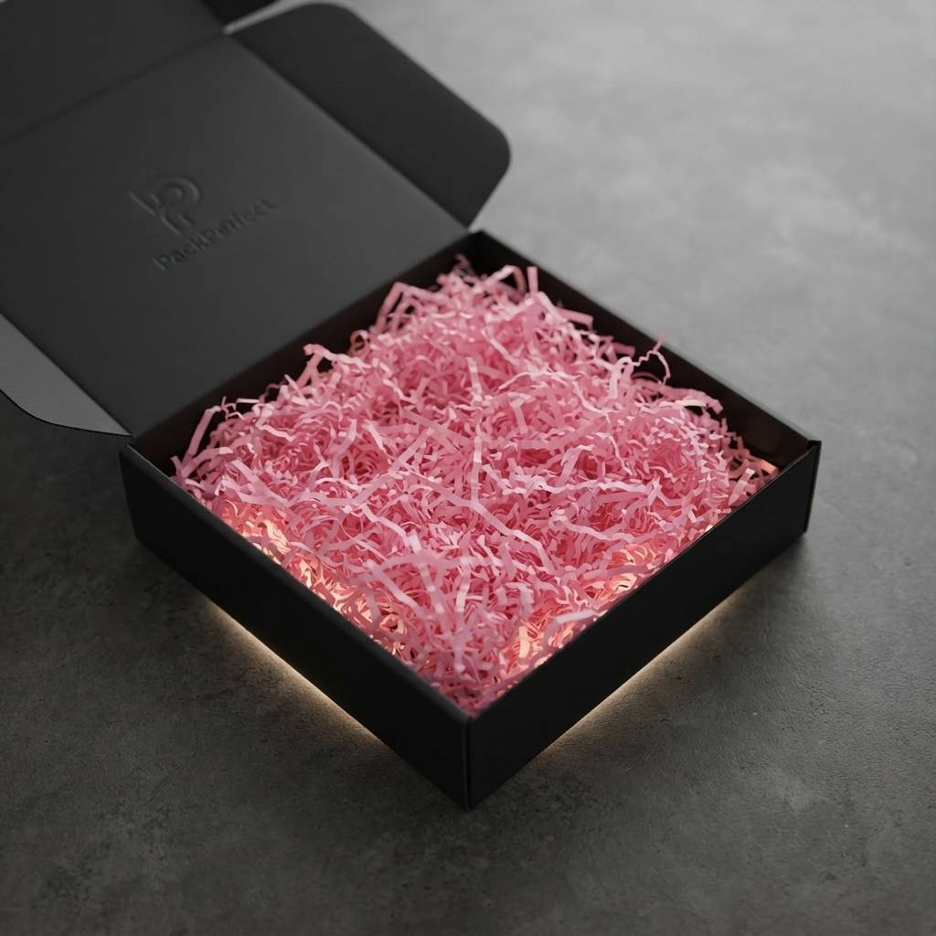 Shredded Paper 06 Wholesale pink crinkle cut shredded paper for gift boxes