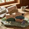 Personalized artisan soap box with preview hole