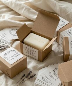 Custom printed label kraft box for natural soap bars