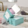 Eco-friendly retail paper packaging with brand label