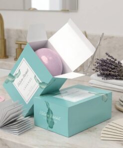 Eco-friendly retail paper packaging with brand label