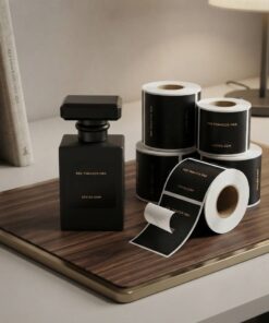 High-end fragrance brand logo rectangular adhesive stickers wholesale